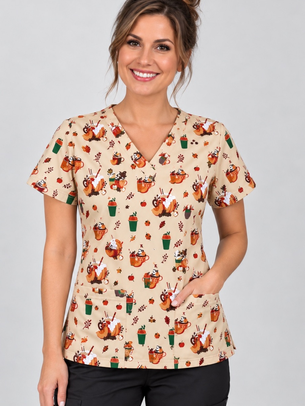 Women’s Small GT Performance Fall Print Scrub Top